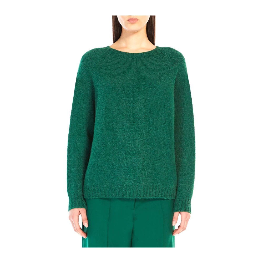 Max Mara Groene Alpaca Katoen Trui Green Dames