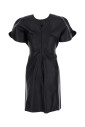 zwarte-jurk-met-leren-ruchedetails