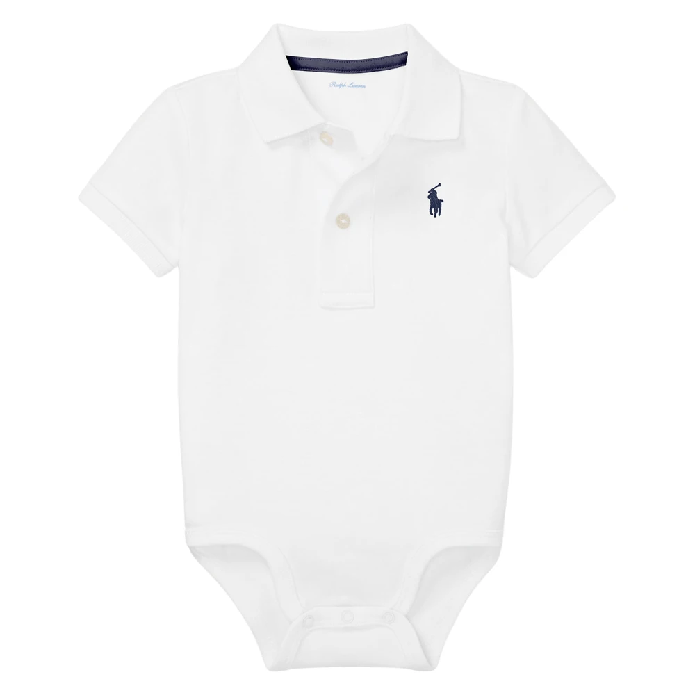 Ralph Lauren Logo Bodysuit - Male - Bodies & Sets - White - 9 M - Kids