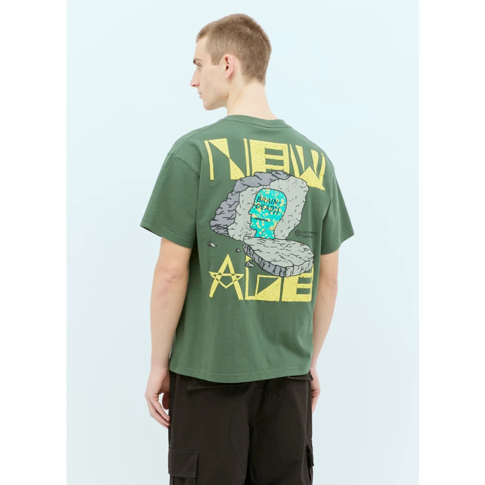 Brain Dead Grafische Print Katoenen T-shirt Green Heren