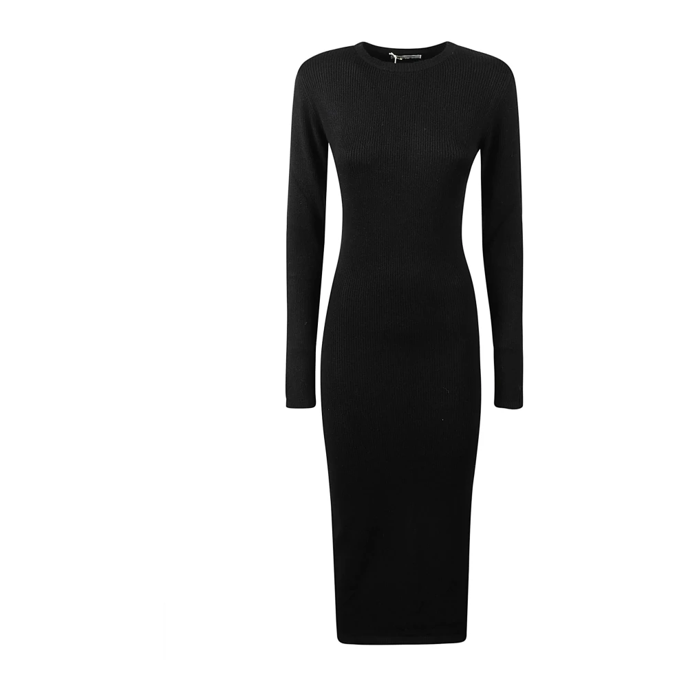 Hinnominate Elegant Round Neck Dress Black Dames