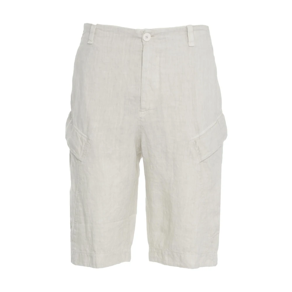 Transit Stijlvolle Grijze Linnen Cargoshorts Gray Heren
