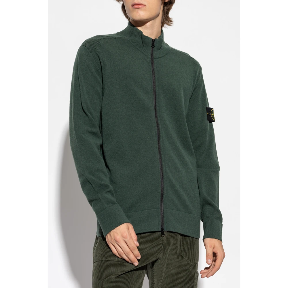 Stone Island Cardigan met logo Green Heren