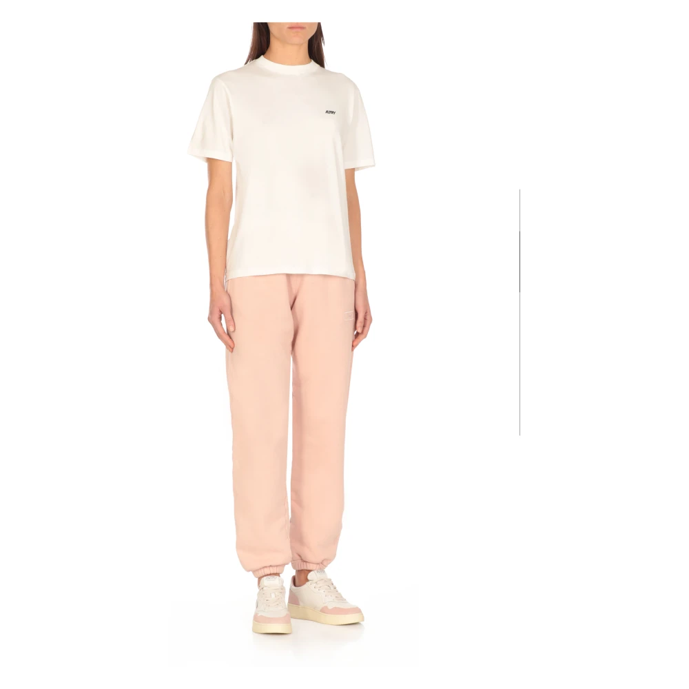 Autry Katoenen T-shirt met Logo White Dames