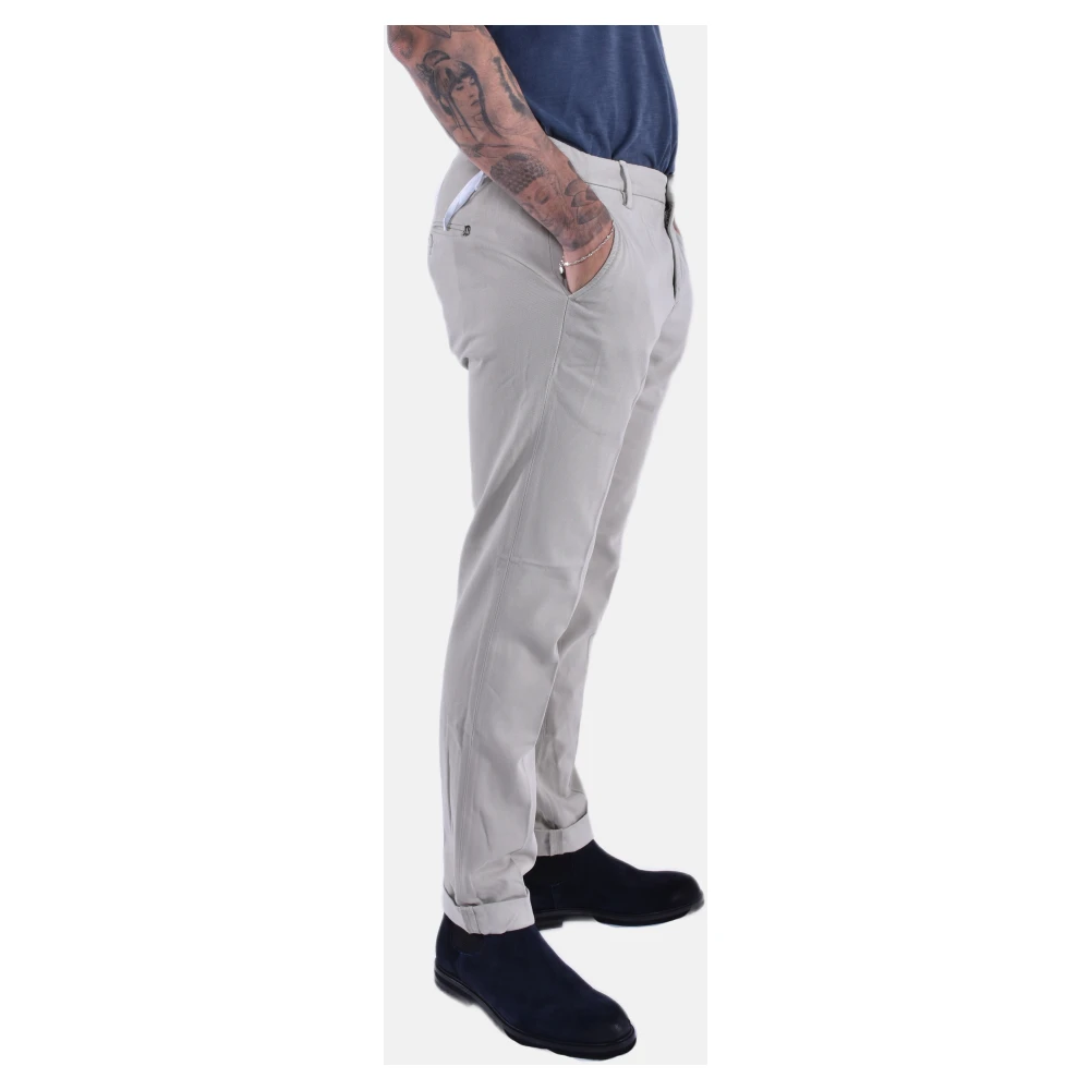 Dondup Regular Fit Lichtgrijze Broek Gray Heren