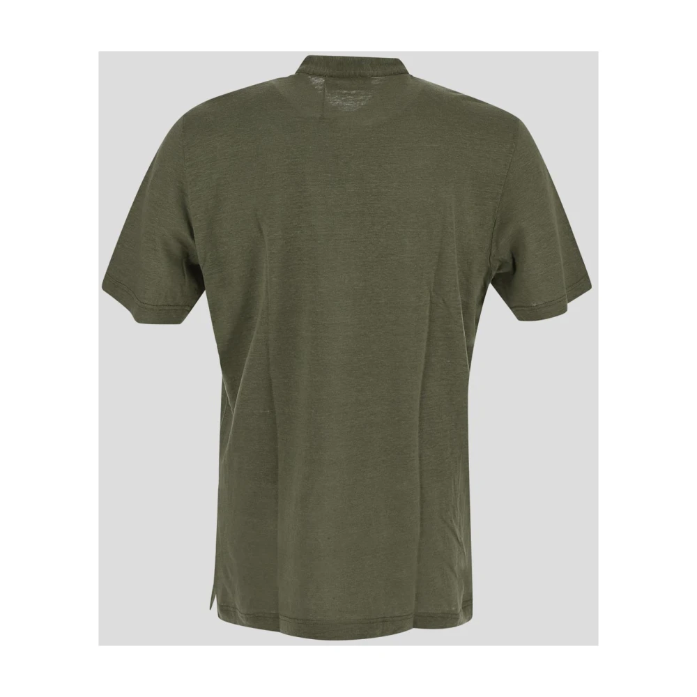 Lardini Linnen T-Shirt Green Heren