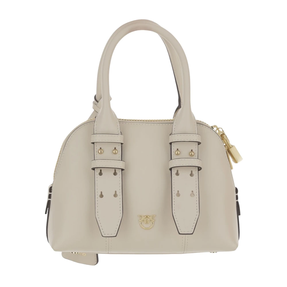 Pinko Sac En Cuir Love Birds Avec Poignées Femme Sacs Beige  