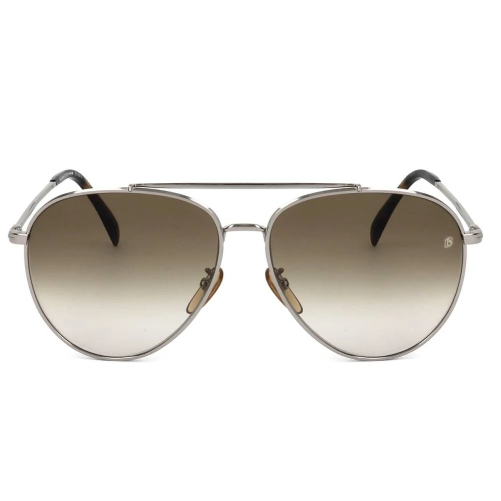 Eyewear By David Beckham Men's Gray Aviator Metal Sunglasses - Sunglasses - One Size - Accessories