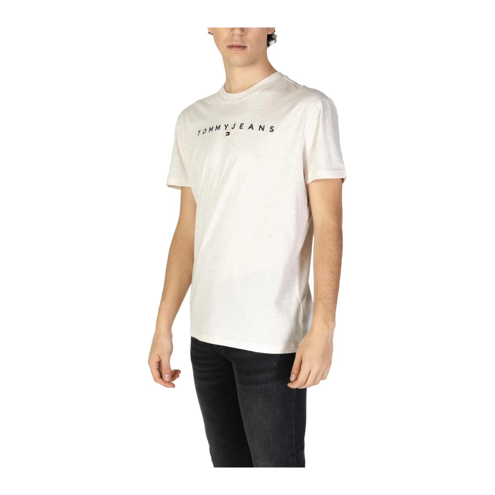 Tommy Jeans Beige Logo Tee met Printpatroon Beige Heren