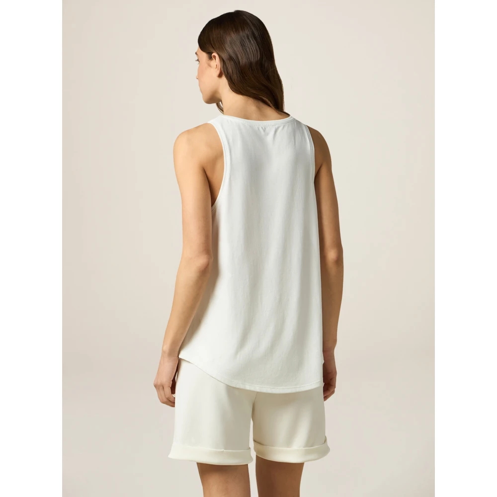 Oltre Modal Mix Logo Top White Dames