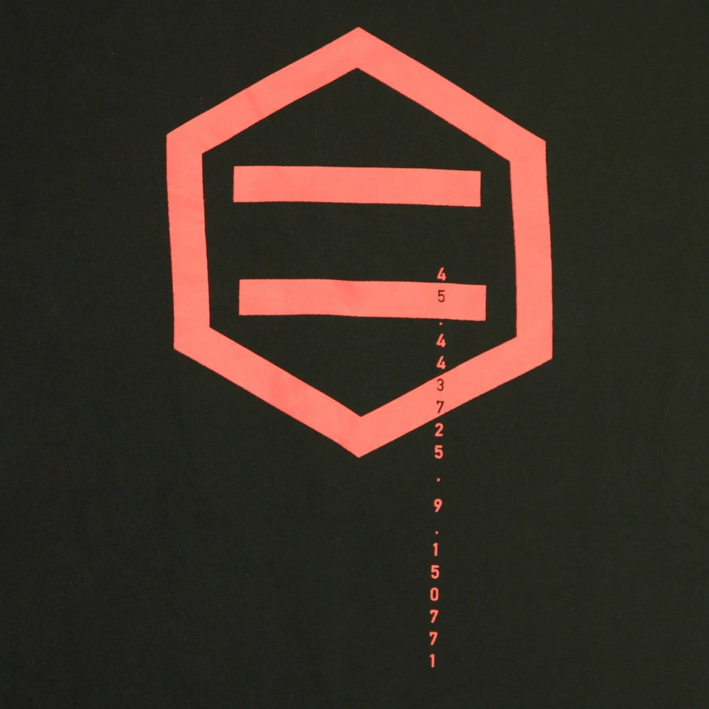 Dolly Noire Hexagon Zwart & Rood Heren T-shirt Black Heren