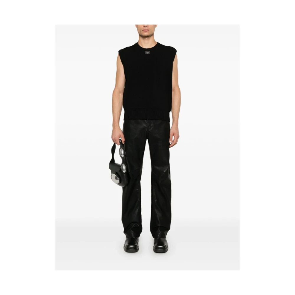 Coperni Zwarte Gebreide Mouwloze Trui met Logo Black Heren