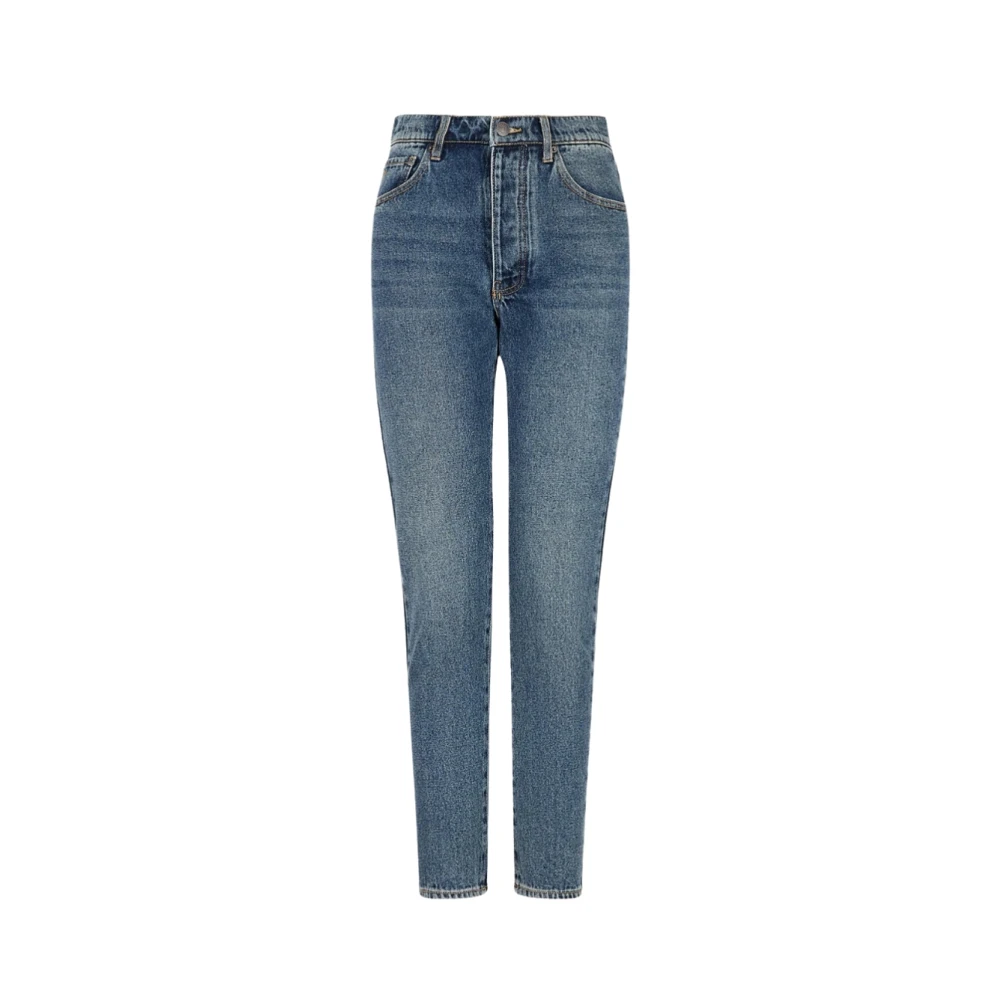 Armani Exchange Vrouw Blauw Hoge Taille Denim Jeans, Oversized Pasvorm