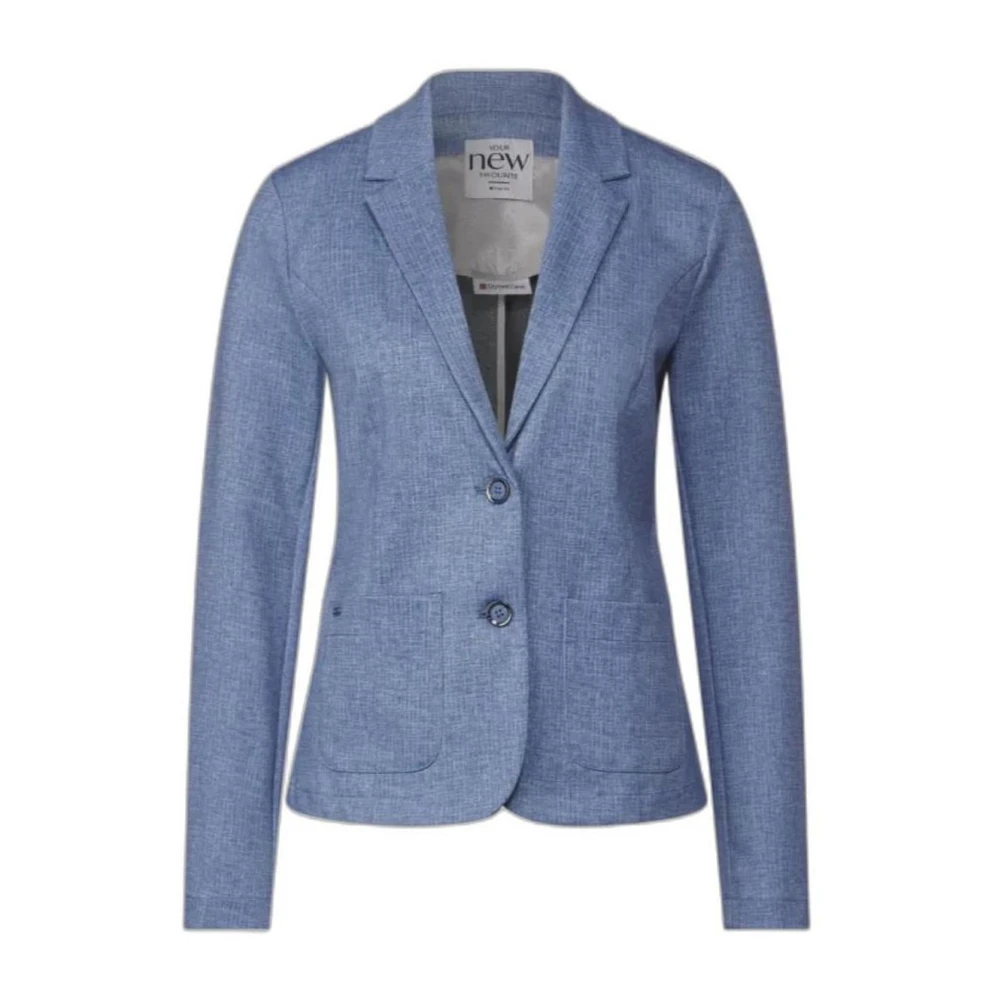 Street One Blauwe Polyester Blend Blazer Jas Blue Dames