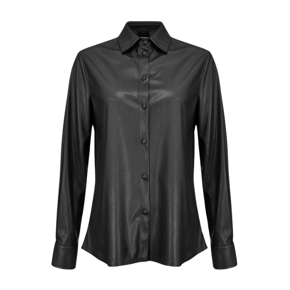 Pinko Imitatieleren Shirt Black Dames