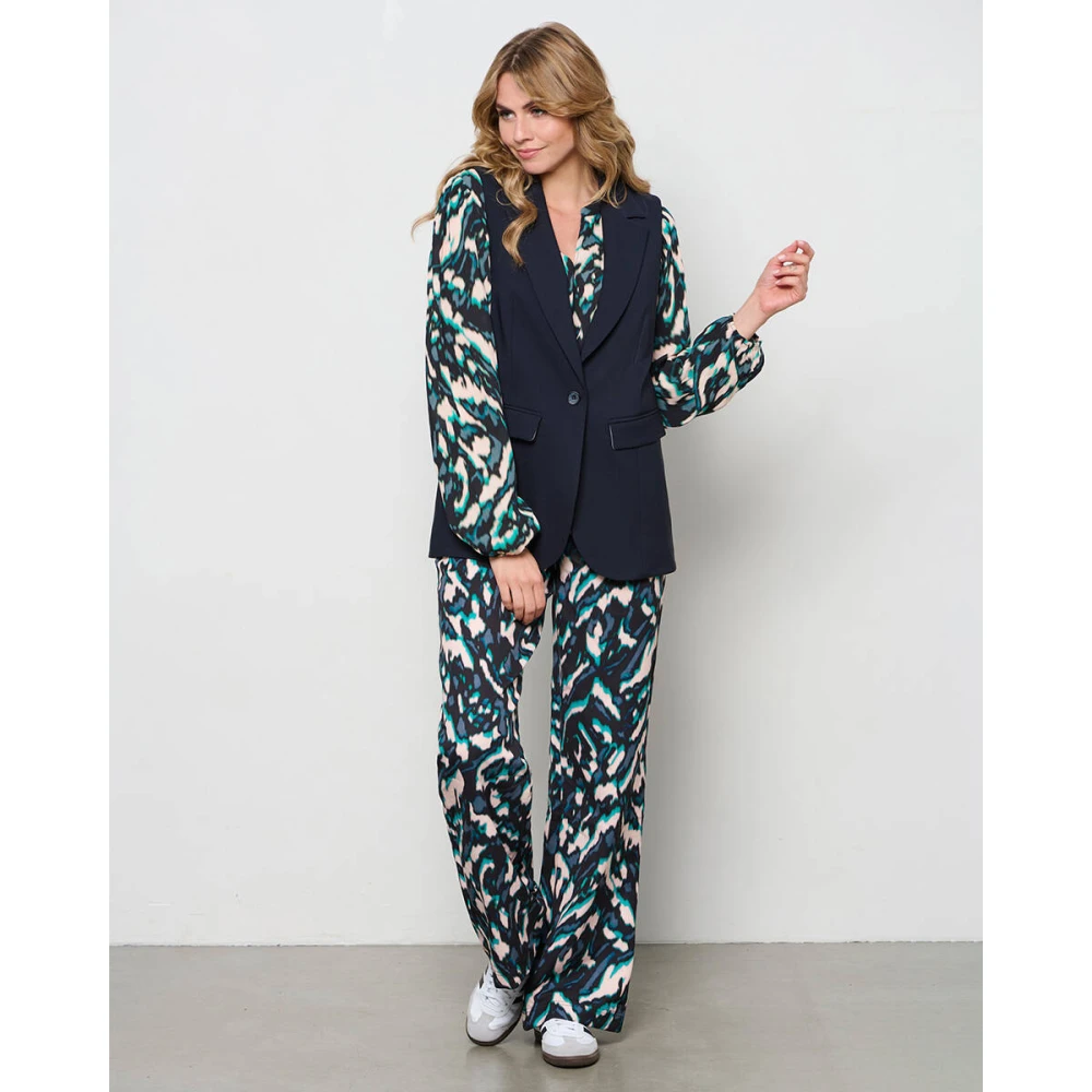 &Co Woman Gewatteerde Vest met Capuchon Blue Dames