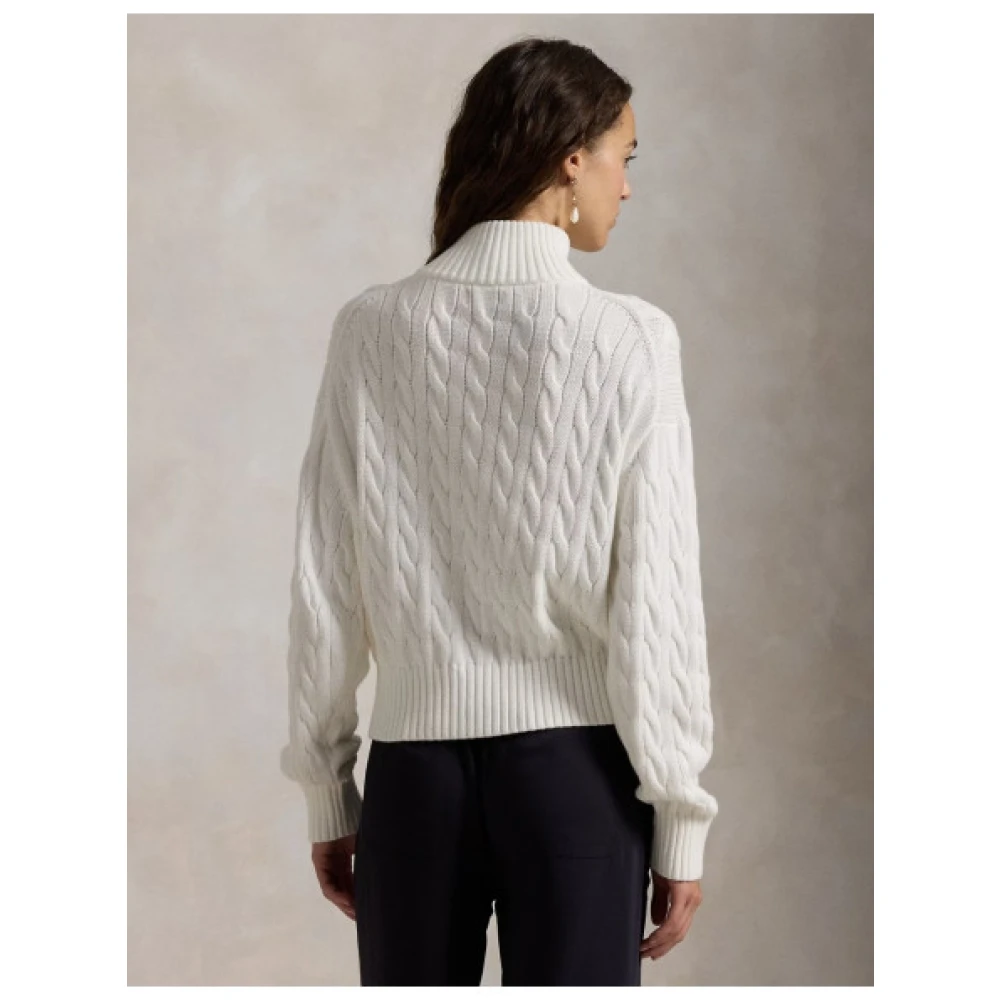 Polo Ralph Lauren Twist Gebreide Half-Zip Trui White Dames