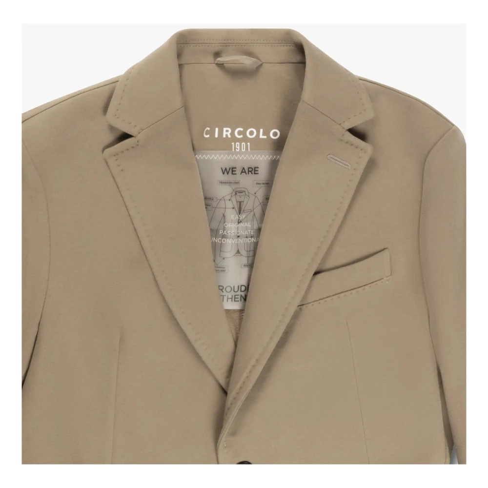 Circolo 1901 Cashmere Touch Stretch Blazer Beige Heren