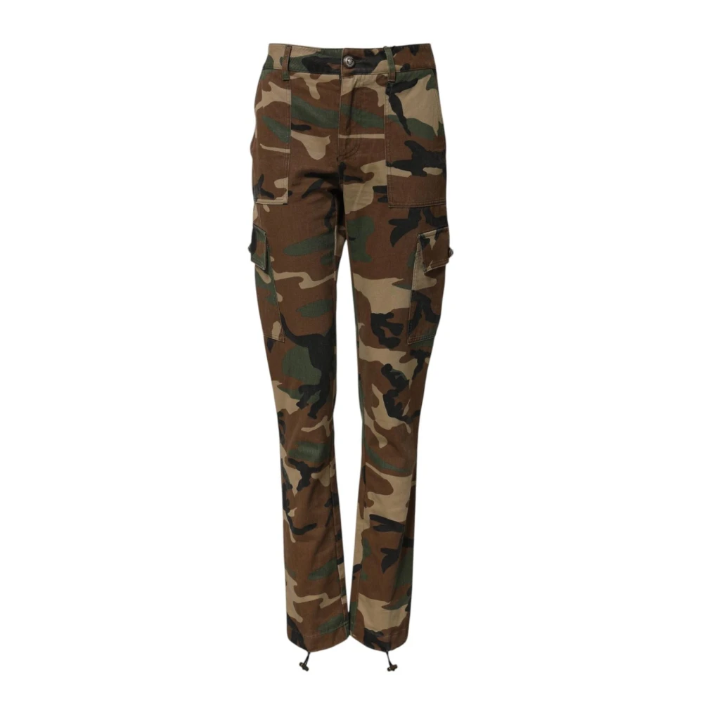 Dolce & Gabbana Women's Camouflage Cargo Pants With Zipper Closure