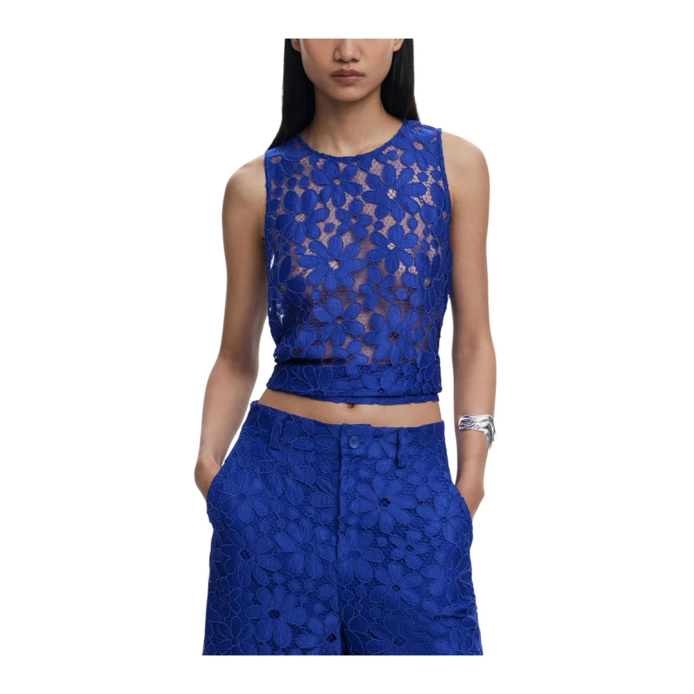 Desigual Donna Blu Top, L, New,