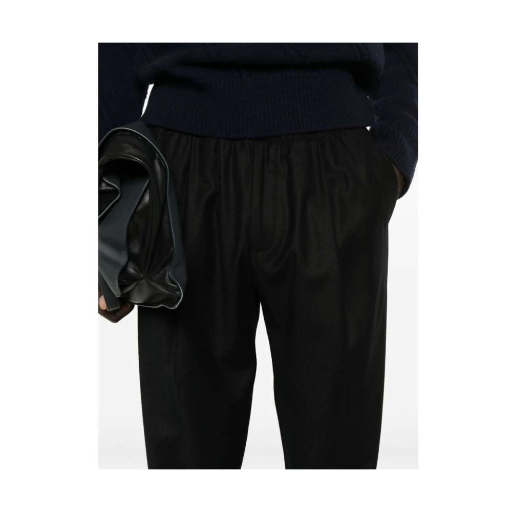 Briglia Zwarte Wolmix Tapered Leg Broek Black Heren
