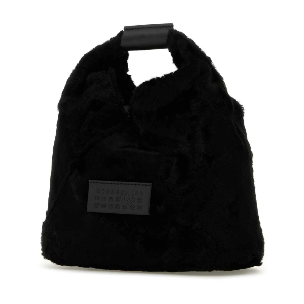 MM6 Maison Margiela Eco Fur Japanse Schoudertas Black Dames