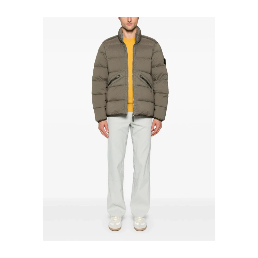 Stone Island Gewatteerde Eendendons Jas Groen Green Heren