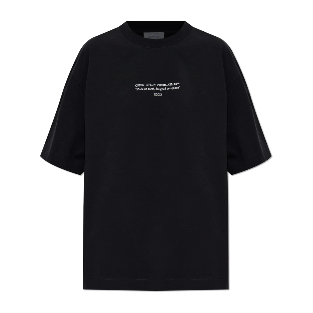 Off White Women's Black Loose-Fit T-Shirt - T-Shirts - S - Tops