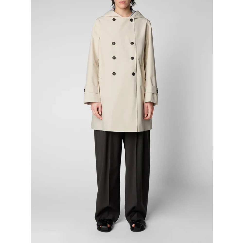Save The Duck Ivory Shore Beige Trench Coat Beige Dames