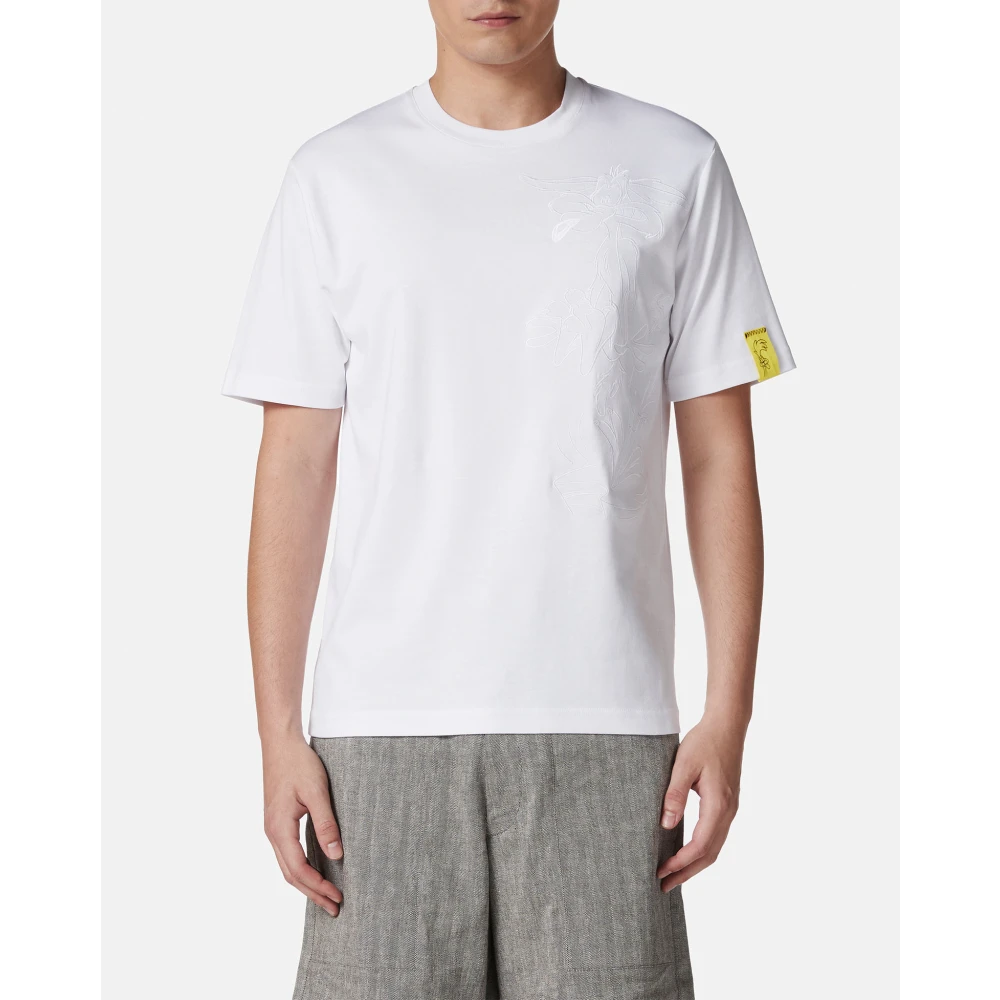 Iceberg Wit Regular Fit T-shirt van Interlock-stof White Heren