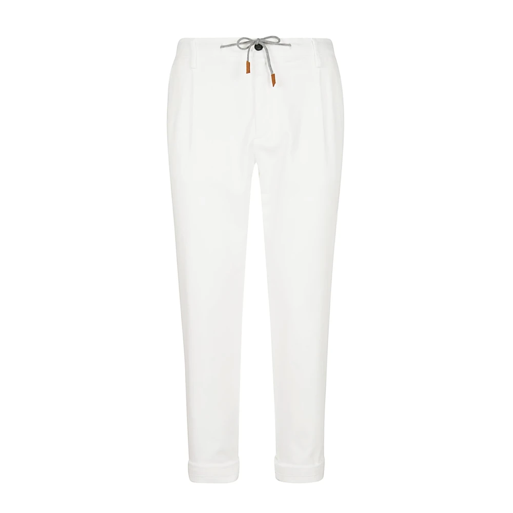 Eleventy Stretch katoenen jogger broek White Heren