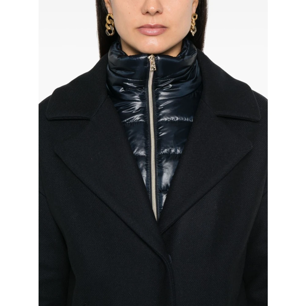 Herno Padded Collar Coat Blue Dames