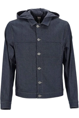 Denimjacka med avtagbar huva
