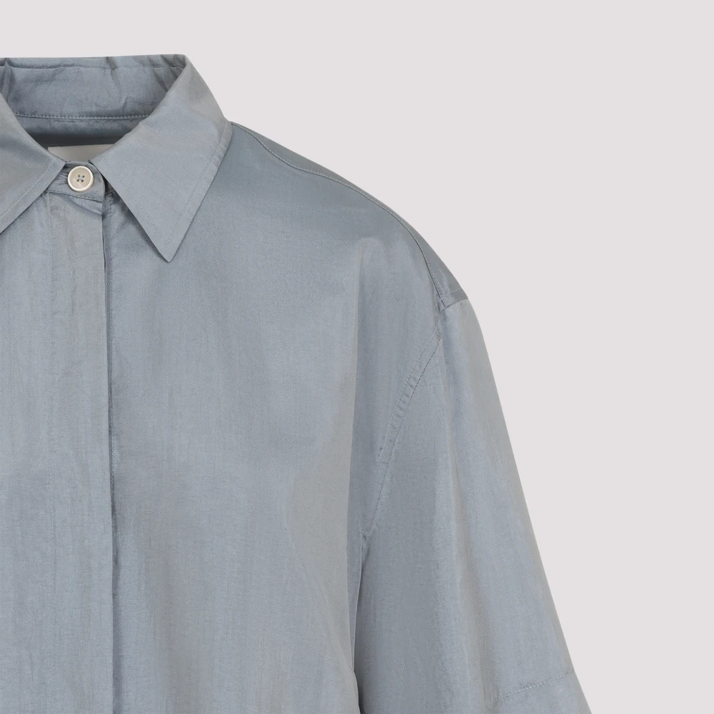 Jil Sander Blauwe Zijden Jurk Blue Dames