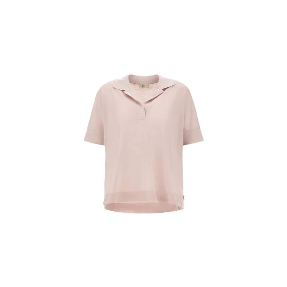 Herno Kvinno Rosa Toppar Dam, L, Polo Shirts