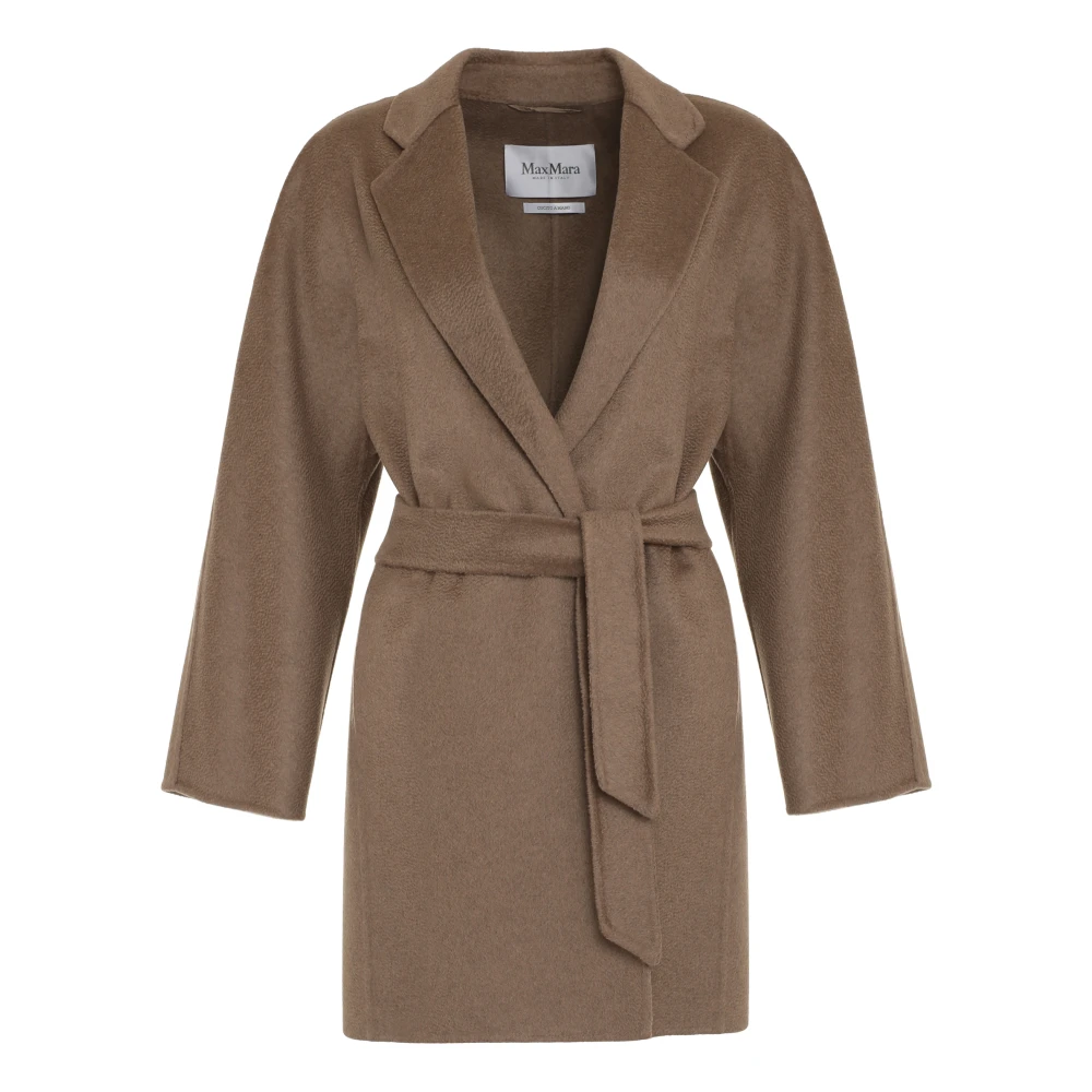 Max Mara Beige Harold Cashmere Coat - Female - Belted Coats - S - Coats