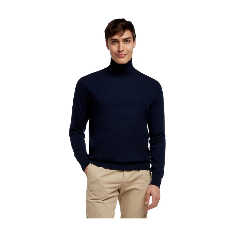 Brooks Brothers Men's Blue Turtlenecks, M, Merino Wool Turtle Neck