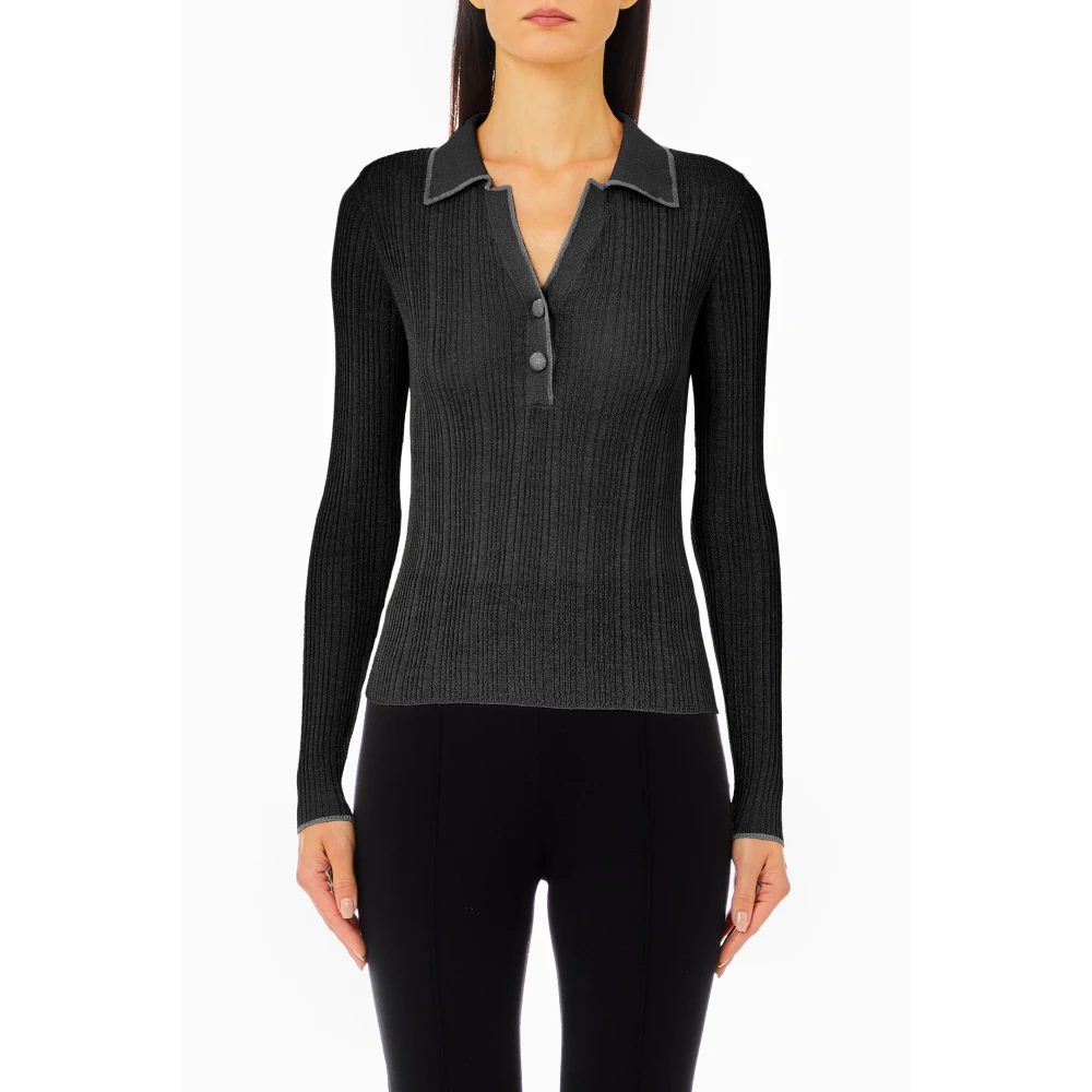 Liu Jo Gesloten Gebreide Trui Black Dames