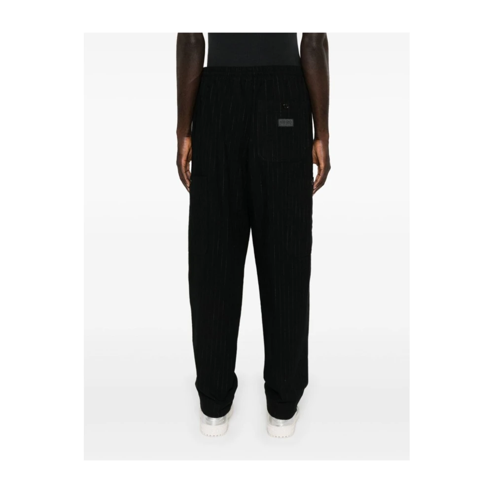 Kenzo Smalle Gestreepte Tapered Broek Black Heren