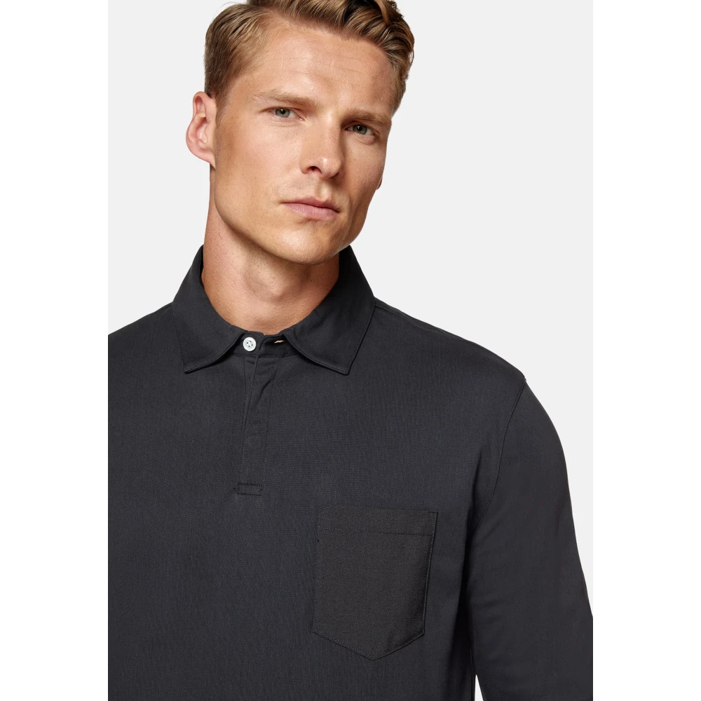 Boggi Milano High-Performance Piqué Polo Shirt Black Heren