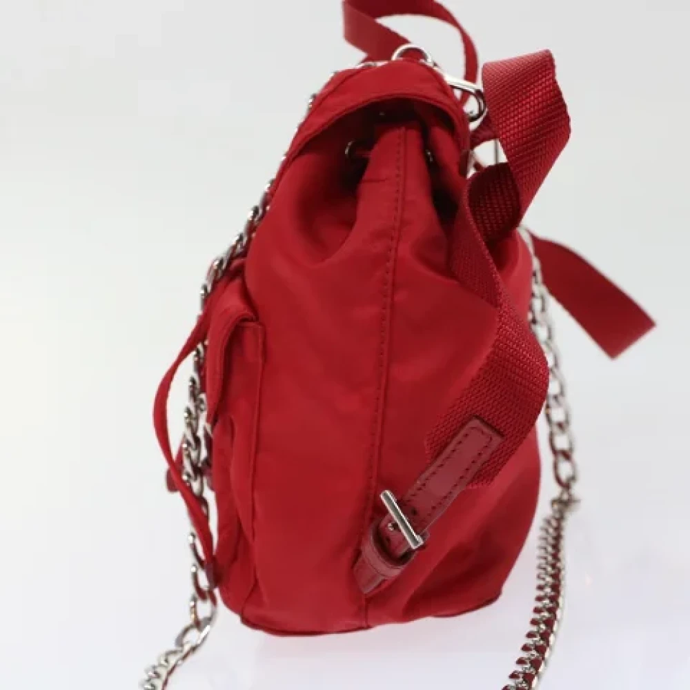 Prada Vintage Pre-owned Nylon backpacks Red Dames