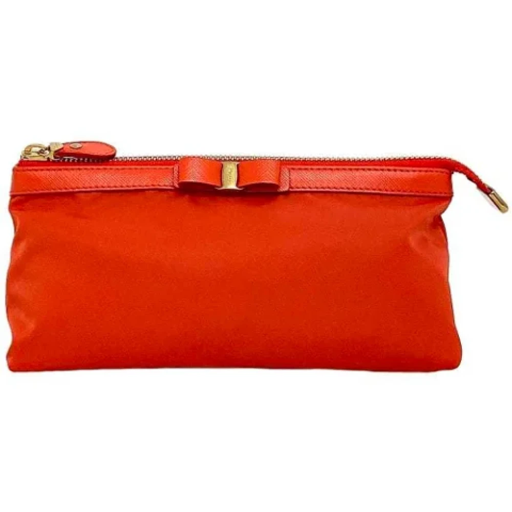 Salvatore Ferragamo Pre-owned Fabric pouches Orange Dames