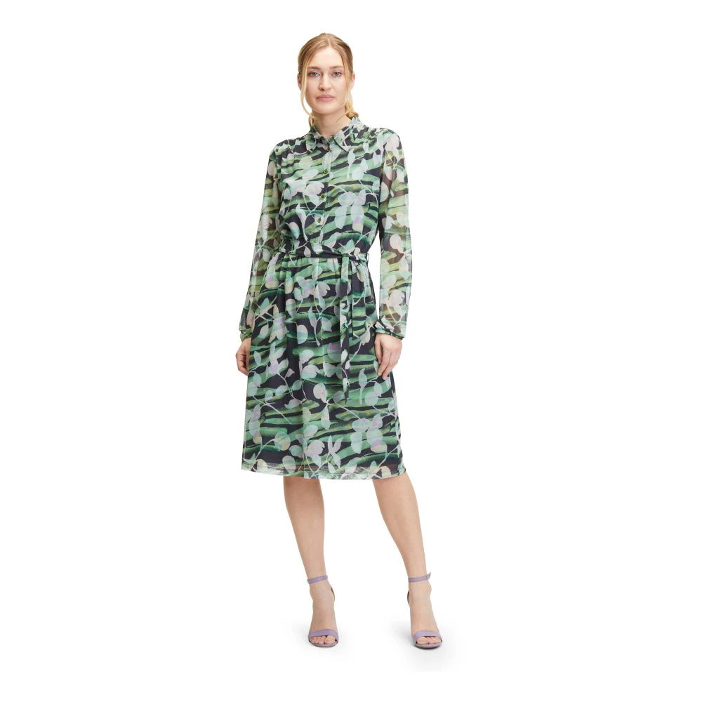 Betty & Co Knoop Midi Jurk Green Dames