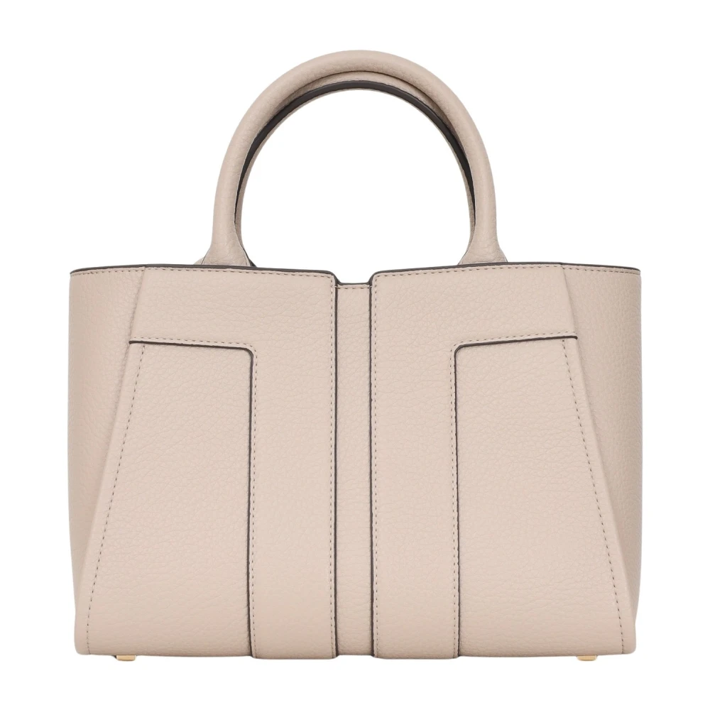 Elisabetta Franchi Beige Shopper Tas met Logo Gray Dames