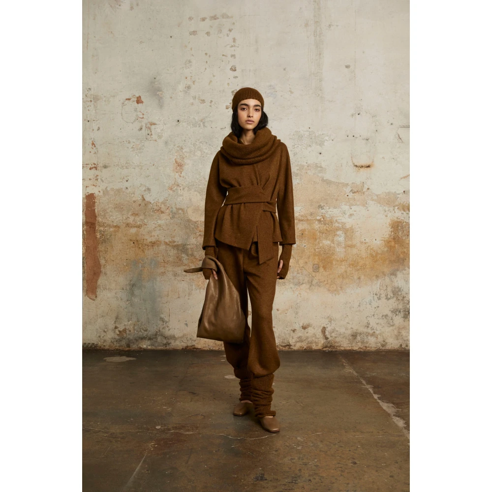 Cortana Circ baby alpaca en zijden kachels Brown Dames