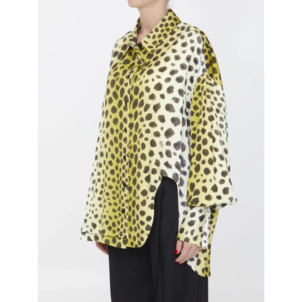 The Attico Gele Luipaardprint Shirt Multicolor Dames