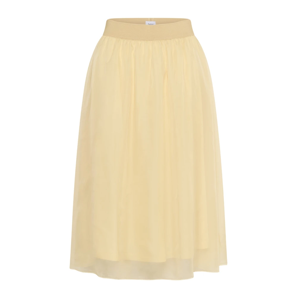 Saint Tropez Women's Beige Midi Skirts, Xl, Coralsz Skirt