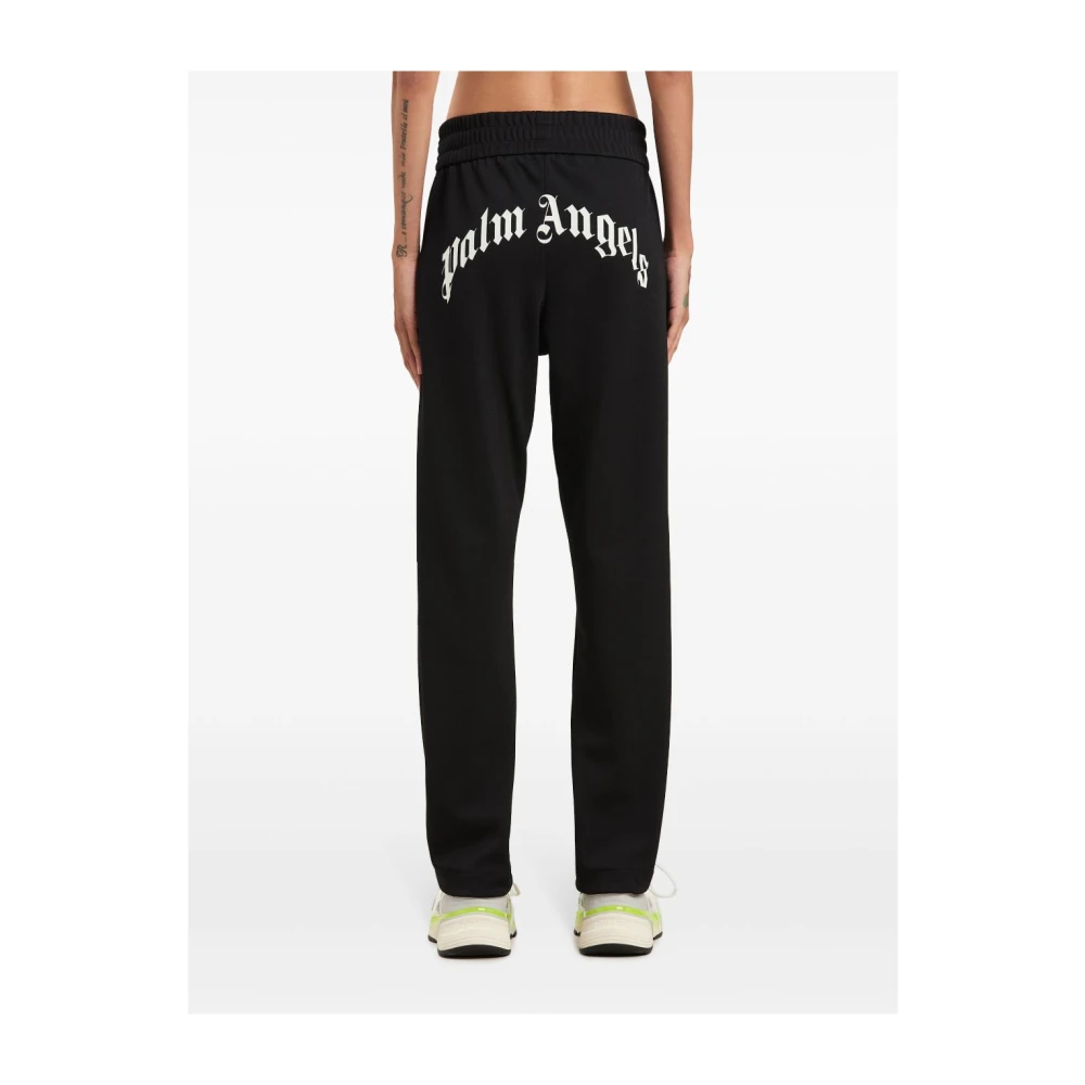 Palm Angels Zwarte broek met elastische tailleband Black Dames