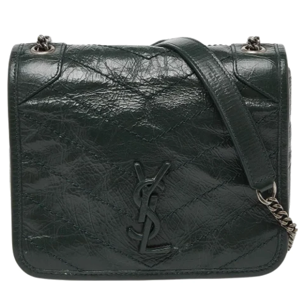 Yves Saint Laurent Vintage Pre-owned Leather shoulder-bags Green Dames