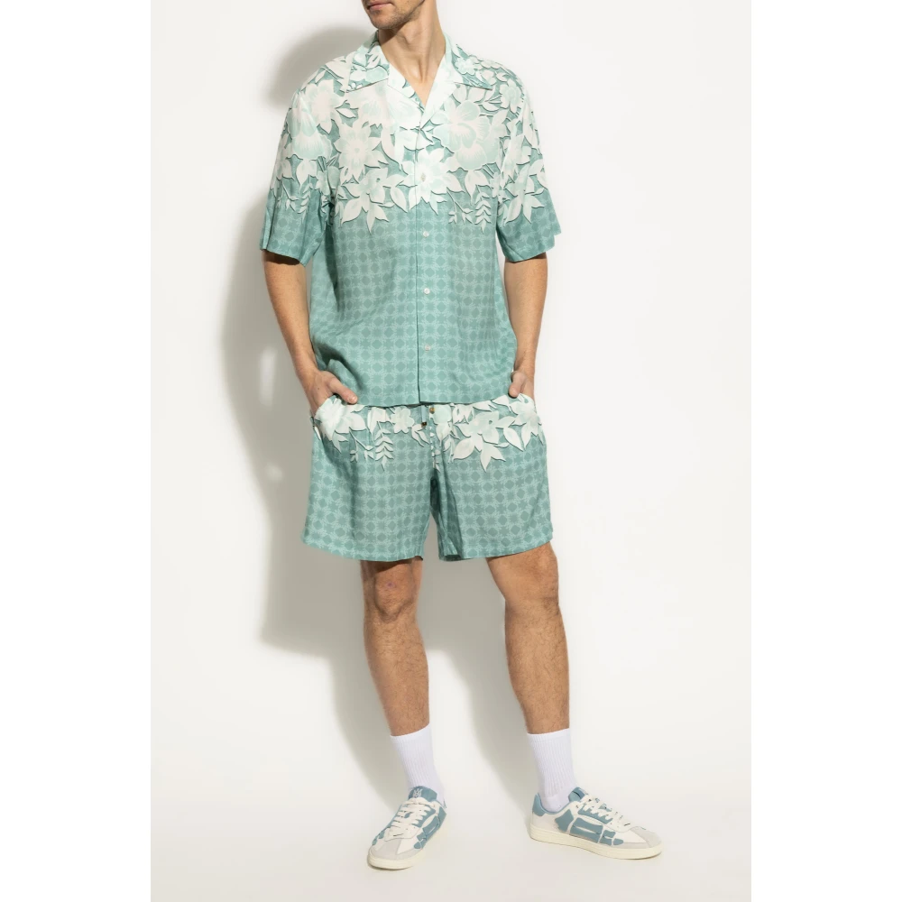 Amiri Overhemd met bloemenprint Blue Heren